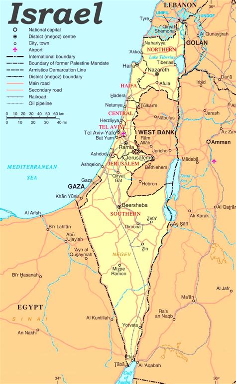 politische karte israel